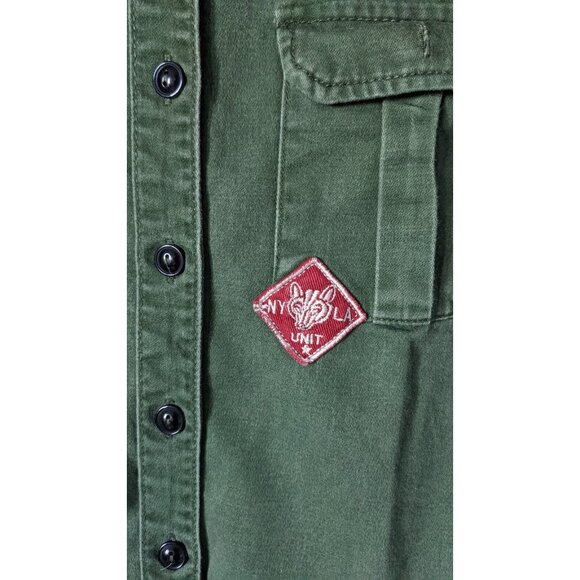 Forever 21 Women's Military Shirt Jacket Green Long Sleeves Button Up Size S - Picture 3 of 11